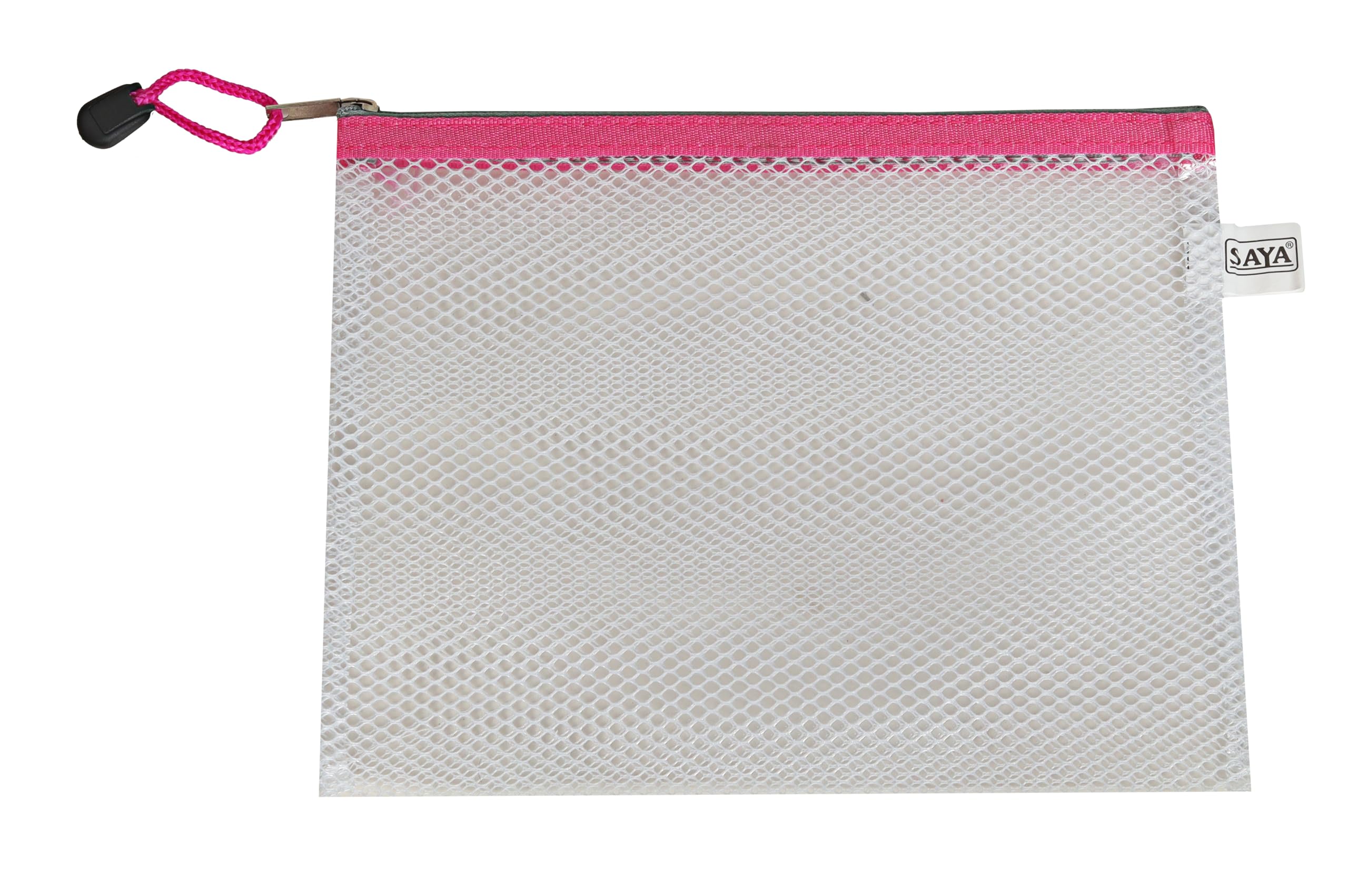 SAYA Busta trasparente con cerniera, porta documenti per fatture, banconote e articoli di cancelleria, versatile per forniture da ufficio e viaggi (formato A5)