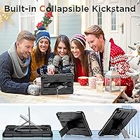 Vista 4 de Temdan Funda para iPad de 9ª generación de 10.2 pulgadas, [grado militar a prueba de caídas] [IPX8 impermeable] con protector de pantalla, soporte