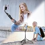 51" Selfie Stick Tripod, Extendable 4 in 1 Aluminum Phone Tripod with Wireless Remote & Detachable Phone Holder Cell Phone Tripod Stand Portable Travel Tripod Compatible with iPhone 16/15/14/Android