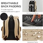 mixi Travel Laptop Backpack for Women & Men Carry On Backpack fits 16'' Laptop, Waterproof Lightweight Casual Hiking Weekender Bags Rucksack, 17 Inch, Mocha Brown