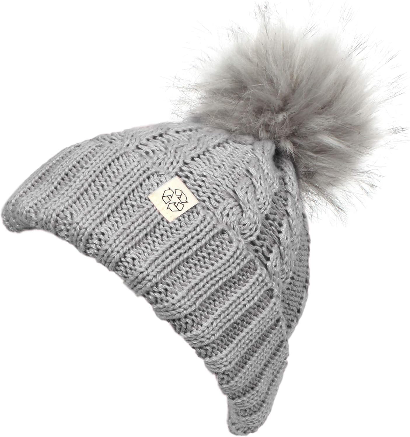 David & Young Sustainable Beanie with Extra‑Warm Fur Lining, Cozy Winter Hat Made from 100% Recycled Yarn