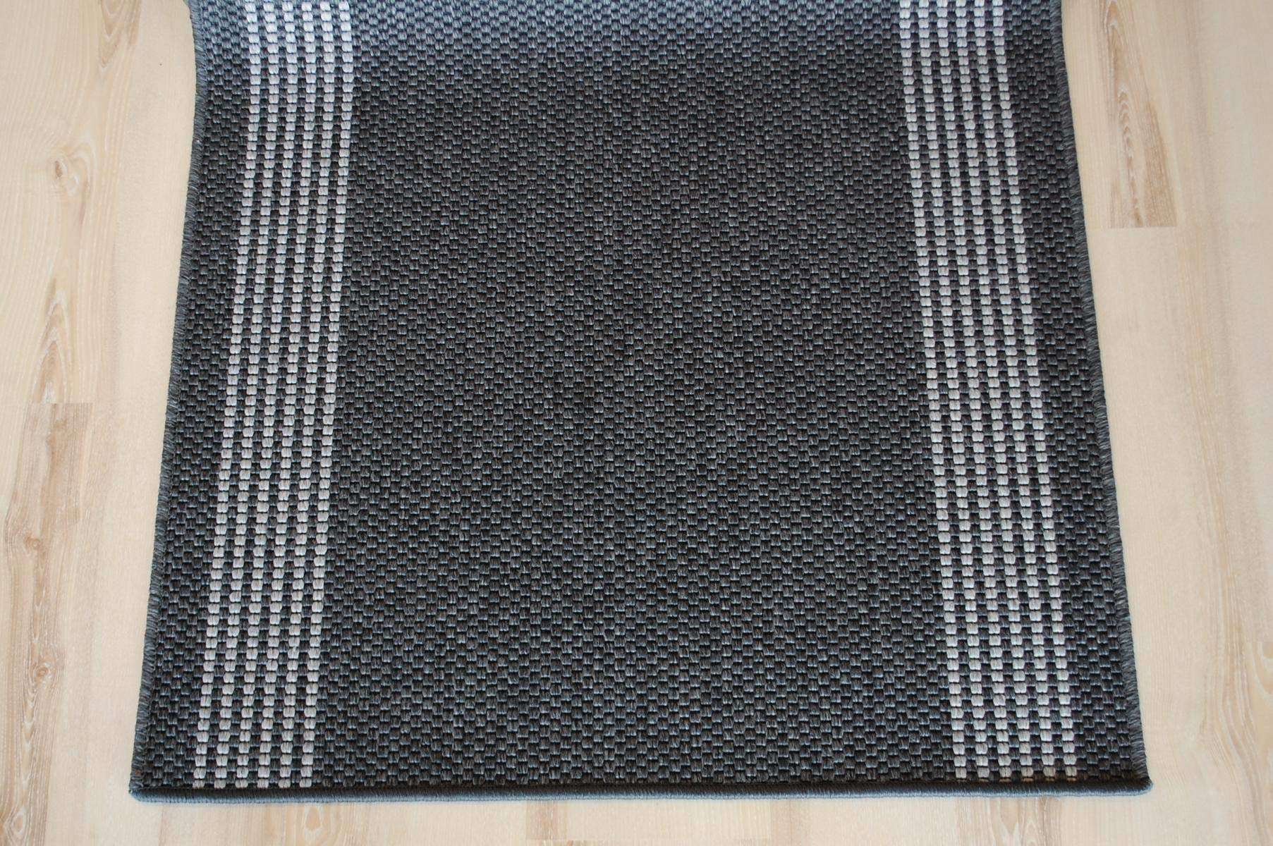 Teppich Läufer Natura 3427 anthrazit dunkel grau Meterware 67, 80 cm Breite (80 cm, 300 cm)