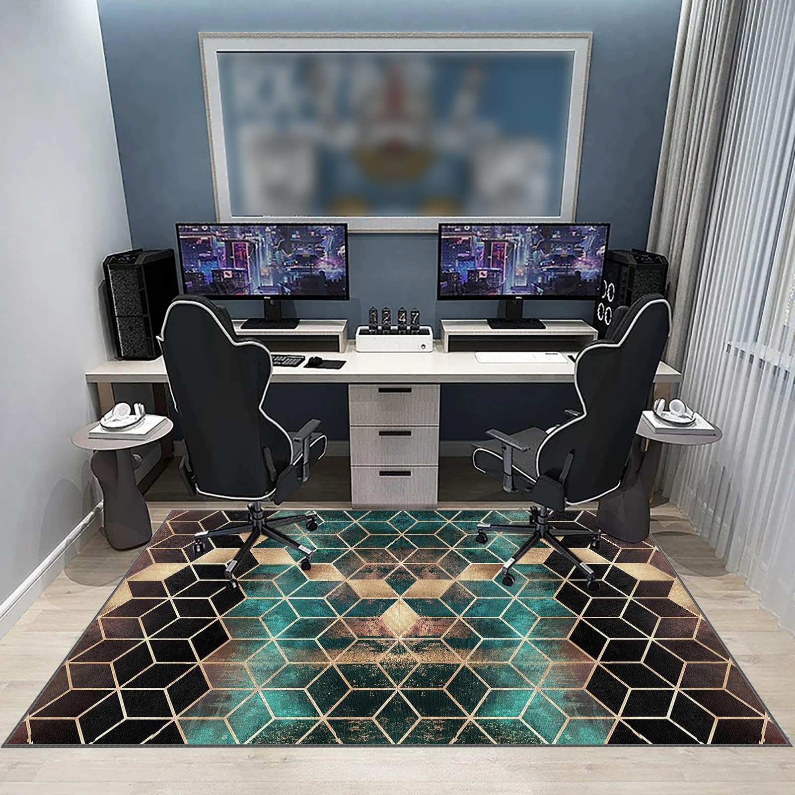 130 x 180 cm Alfombra Oficina para Silla con Ruedas Alfombra Silla Gaming Protector Suelo Silla Ruedas Alfombra Silla Escritorio Antideslizante Alfombra Protectora Suelo Silla Alfombra Gamer