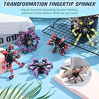 Vista 7 de 18 piezas de juguetes fidget spinners al azar, juguetes de dedo de robot deformables de bricolaje, spinner de descompresión, juguetes de giroscopio