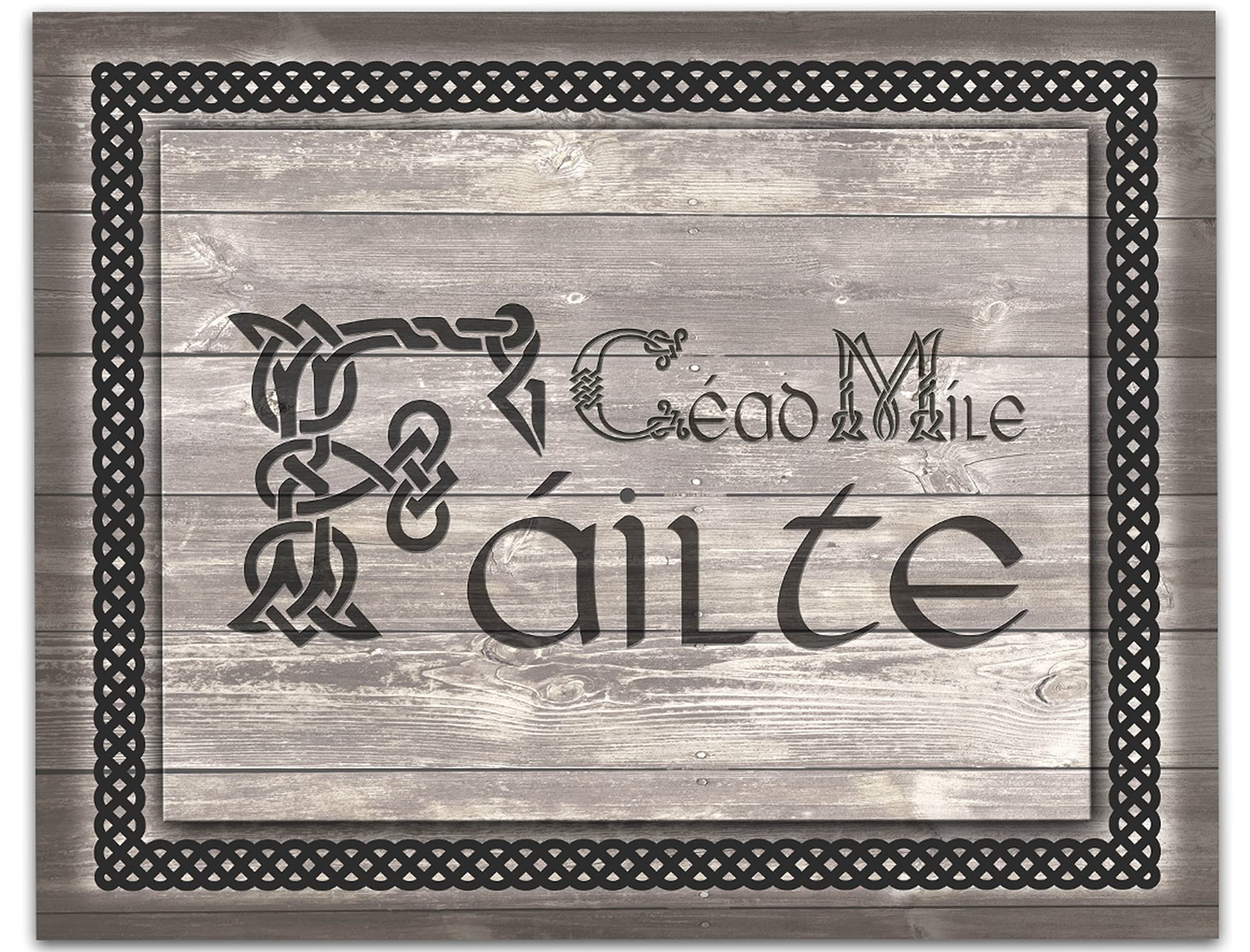 Céad Míle Fáilte A Hundred Thousand Welcomes Wall Art 14"x11" Unframed Celtic Irish Blessing Quote for Home, Entryway, Irish Bar decor. Ideal for Housewarming, Kitchen, Home Entry Welcome Sign