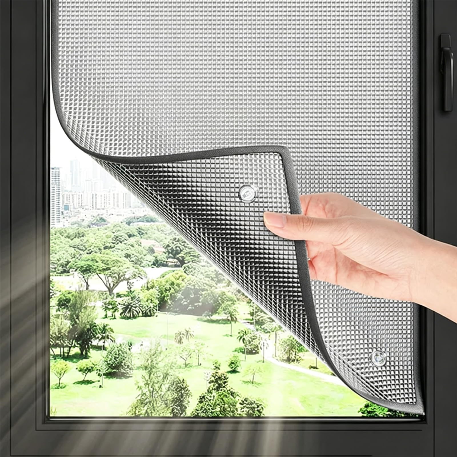9mm Thickness Reflective Aluminium Foil Window Film,Sun Protection Privacy Window Film,for Home,Office,Bedroom,Bathroom,Sunroom,Non Adhesive No Residue Removable (140x250cm)