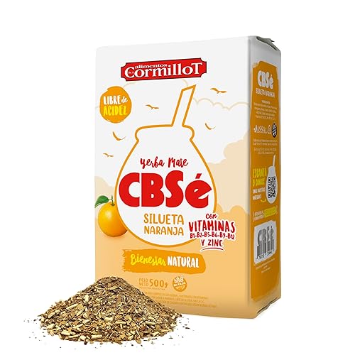 CBSe Silueta Naranja Yerba Mate – 500 g (1.1 lb) Té de hierbas de hojas sueltas – Yerba argentina con sabor a naranja natural – Mezcla de mate