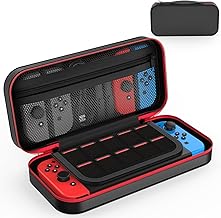 Carrying Case for Nintendo Switch/Switch OLED，Soft Compact Carrying Case Pouch, for Nintendo Switch/OLED Console & Accessories, Lightweight Great for Travel (Black)