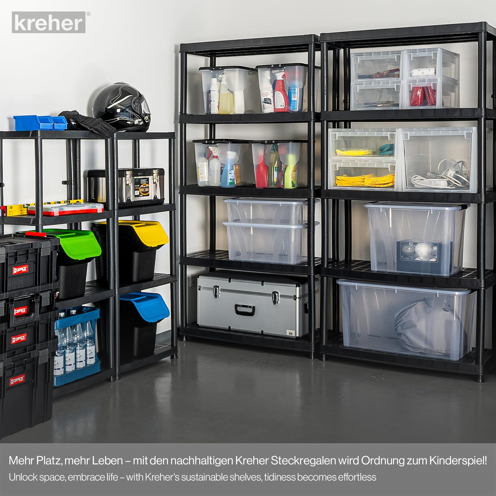 Kreher 2 x XL Schwerlastregal zum Schnäppchenpreis! 92,5 x 45,8 x 141 cm mit 4 Böden und 280 kg Gesamtbelastung! TÜV Rheinland