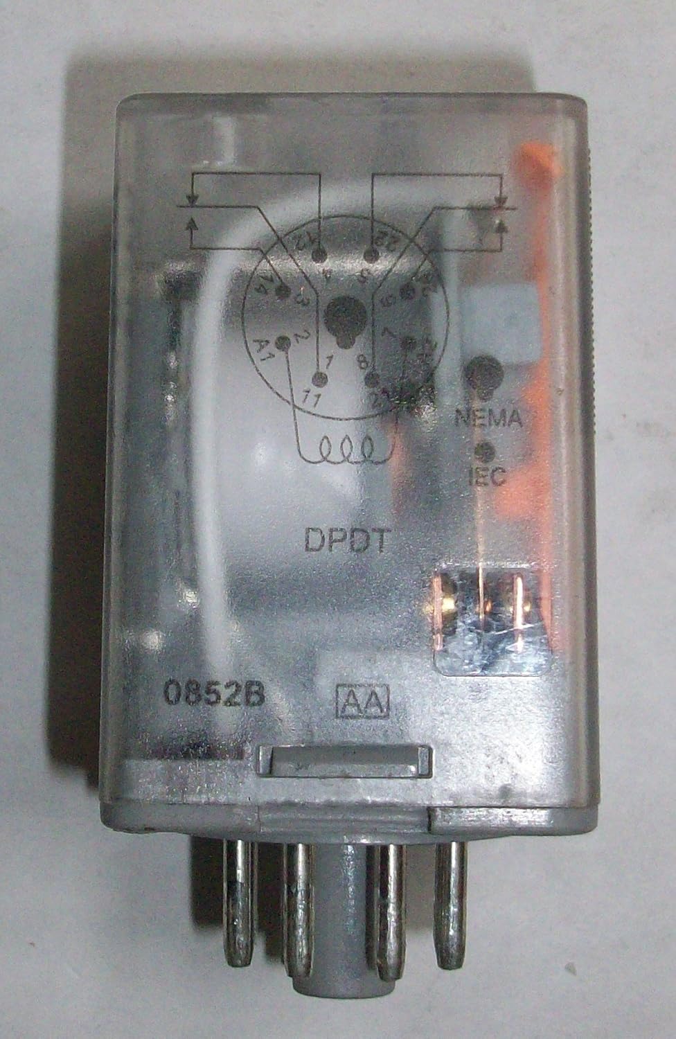 SQUARE D 8501KP12V20 120V AC, 2 Pole, 50/60 HZ, NO Options, Plug-in Relay, Relay, Tubular TERMINALS