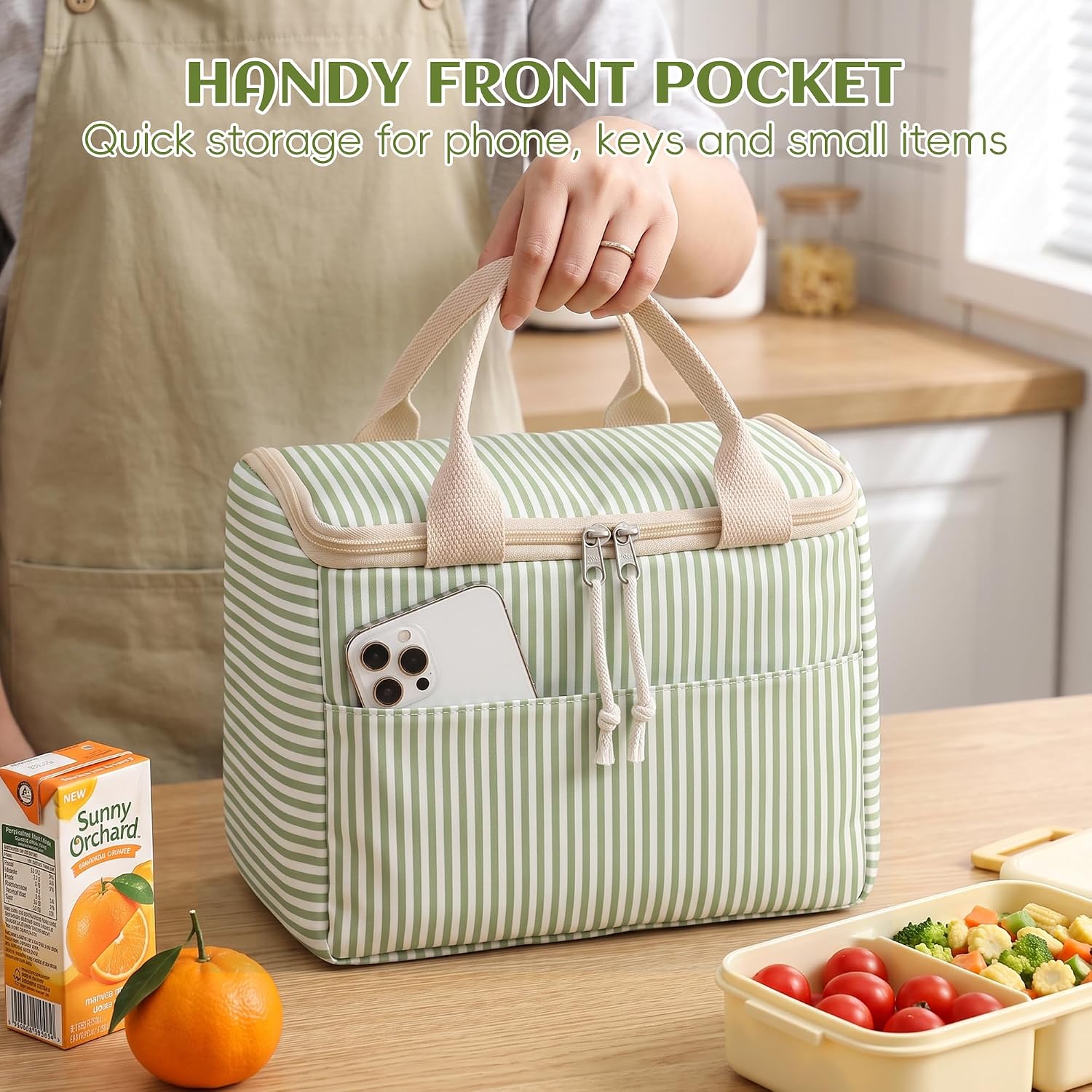 Lunch Box for Women Men Lunch Bag Reusable Insulated Lunch Tote Bags Capacity Lunchbox Cooler for Work Picnic Travel Meal Prep