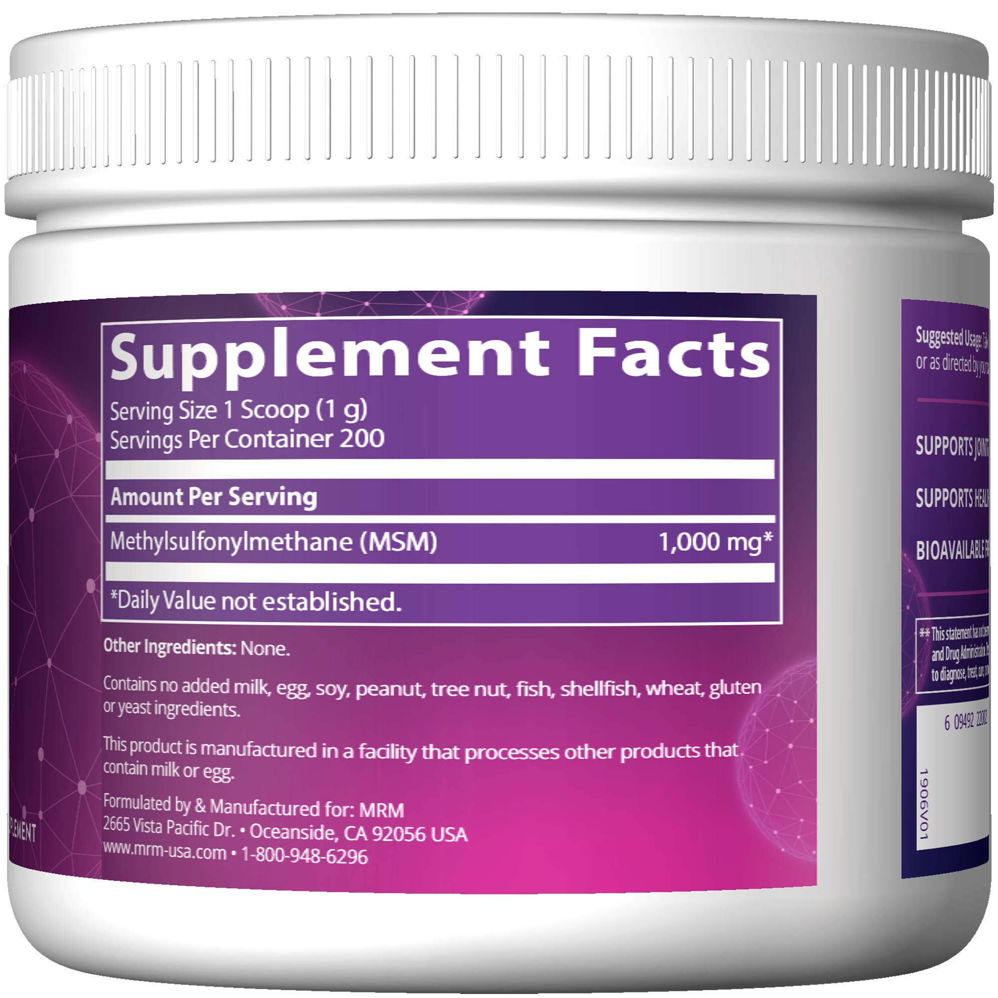 MRM, MSM Crystals, Net Wt. 200g by MRM
