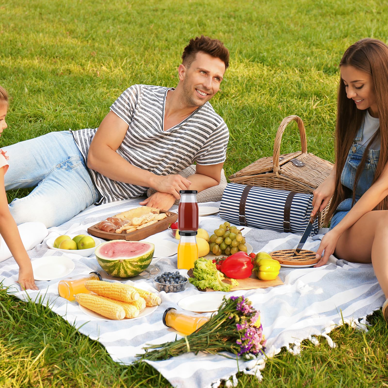 Botellas de licor de vidrio con tapa, reutilizables, 150 ml, botellas pequeñas de vidrio transparente para jugos, zumos de frutas, bebidas caseras, picnic