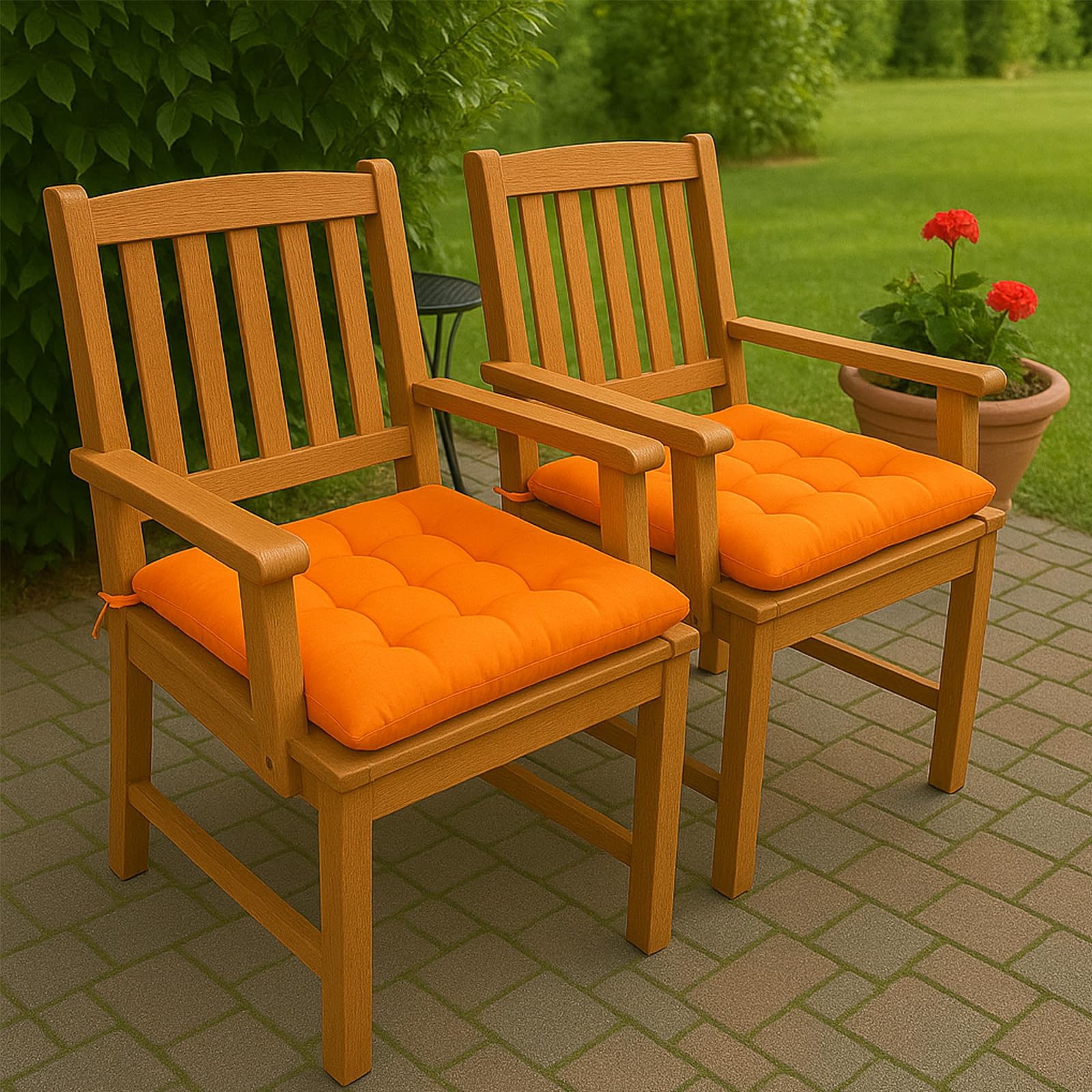 Cushion Chair Pad Cushions, Tie-on Dining Chair Pads, 38x38x5 cm Hypoallergenic Soft Polyester Tie-on Chair Pads, Wide - Image 6
