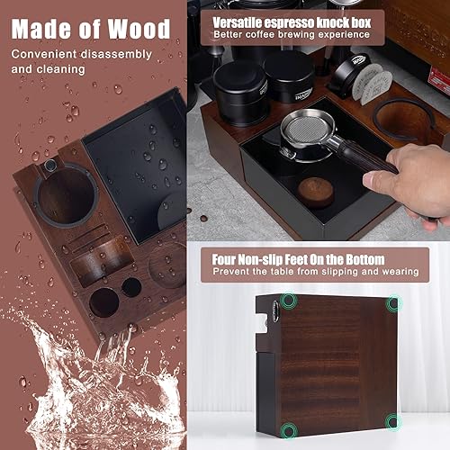 Miniatura 5 de IKAPE V5 - Caja organizadora de café expreso para almacenamiento de 51, 54, 2.283 in, distribuidor, portafiltro y accesorios de pantalla de disco,