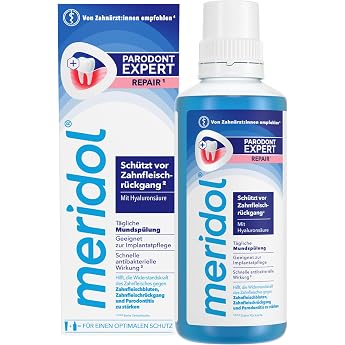 Meridol Parodont Expert Mouthwash, Liquid, Gum Care, Mint, Alcohol-Free, 400 ml