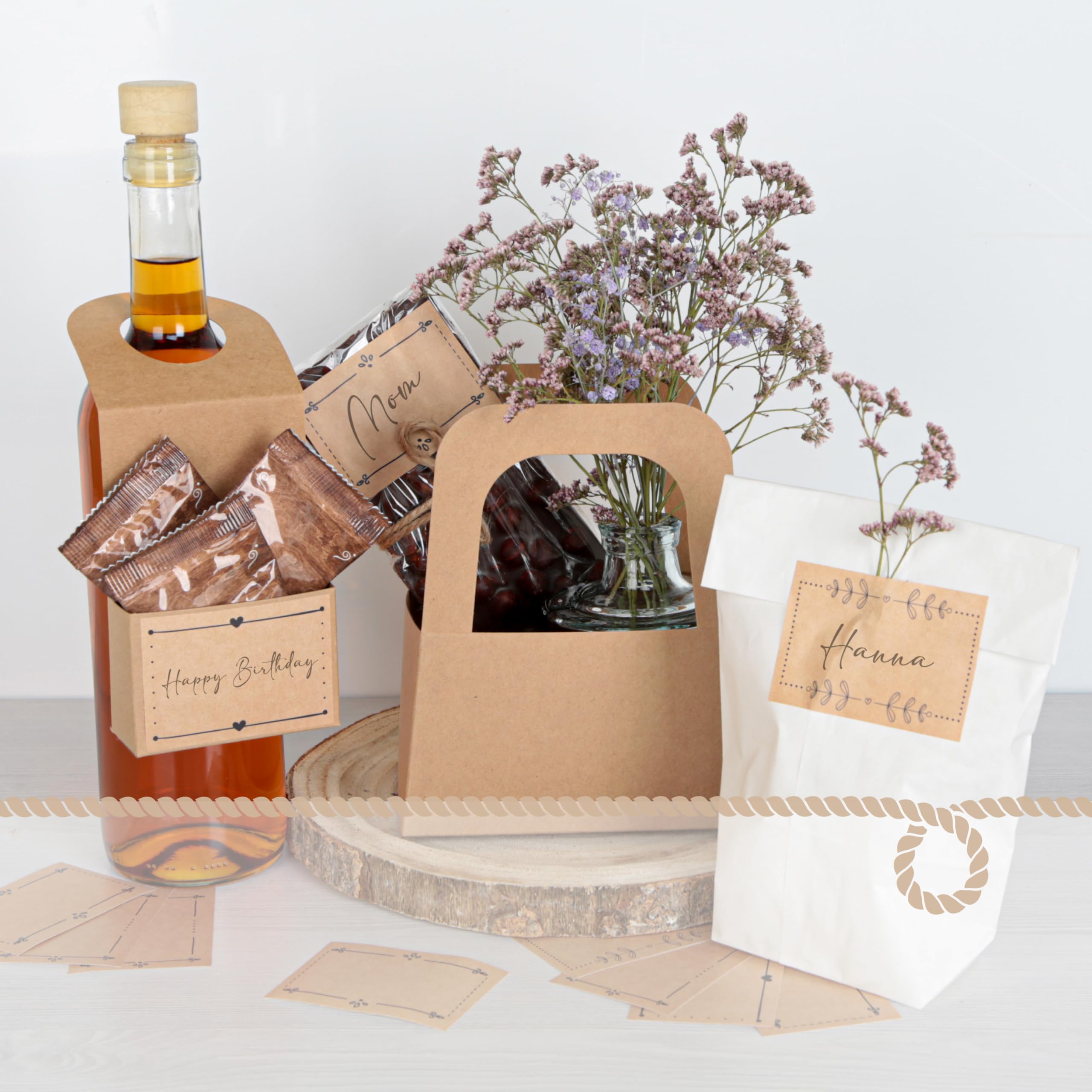 Paniers Kraft, 10 Pièces: Petit Sac Avec Poignée à Remplir, Pochette Cadeau Papier Pour Pâques, Noël, Mariage, Anniversaire, Mini Sachet Brun Décoratif, 17,5 X 14,5 X 10 Cm