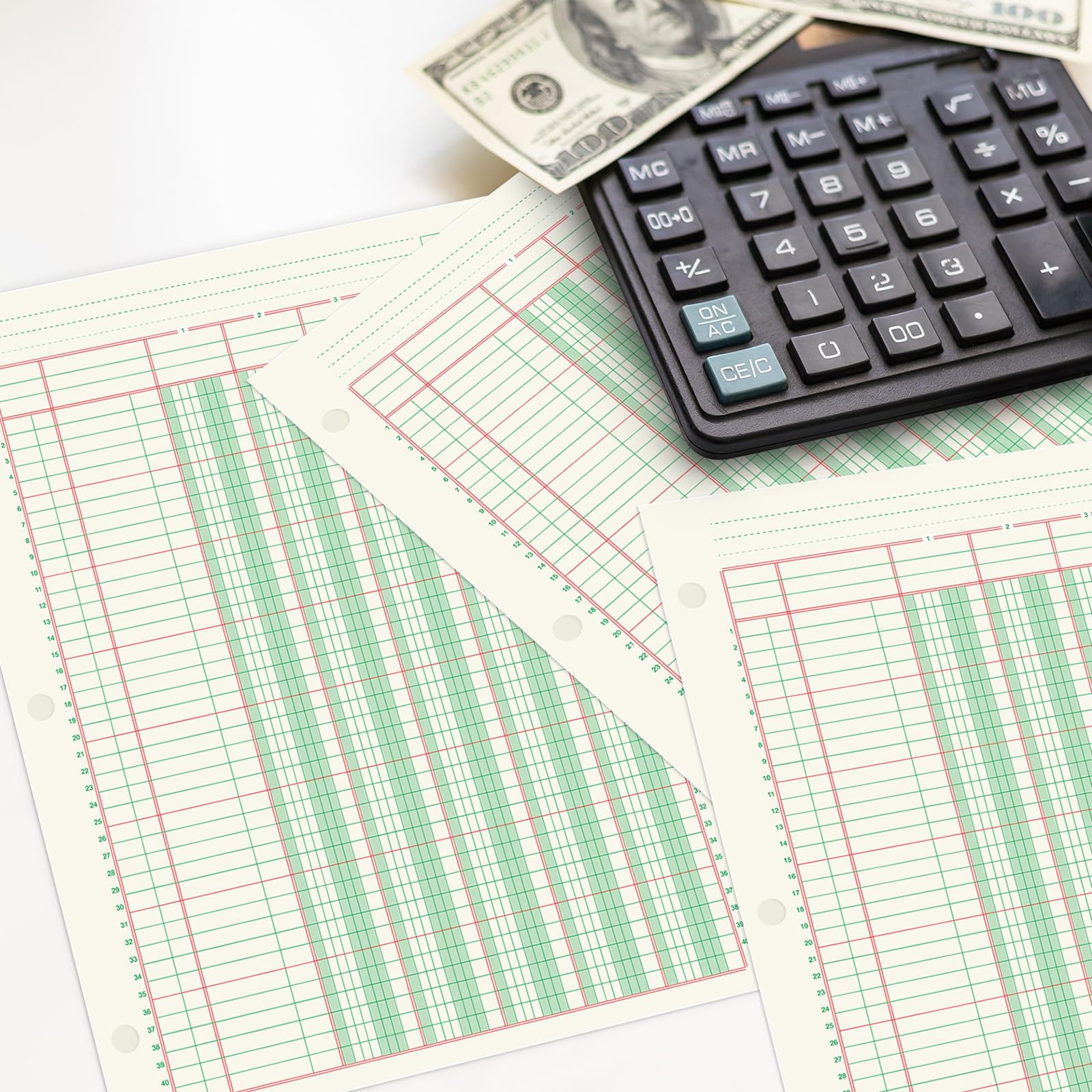 gisgfim 6 blocs de 100 hojas, bloc de análisis columnar de 3 agujeros, libro de contabilidad de 8-1/2 x 11 pulgadas, bloc de papel de contabilidad de doble página, bloc columnar de formato de página