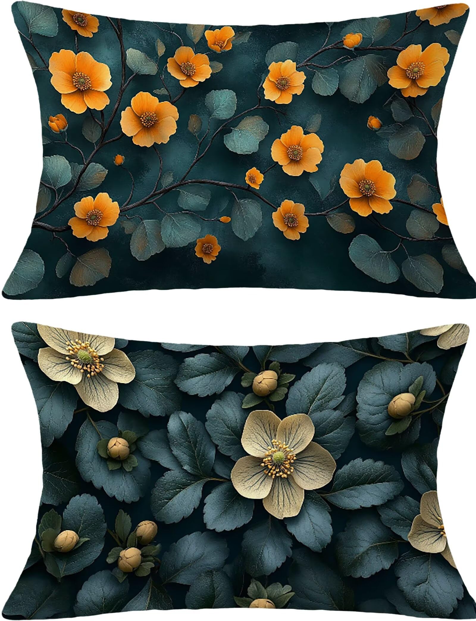 Federe Cuscino 60x80 Set di 2, Verde Federe Cuscini Divano Lino, Rettangolari Copricuscini 60x80cm Con Cerniera Invisibile, Copricuscino per Camera Letto Casa Decorazioni Regalo, Nordico kj-3297