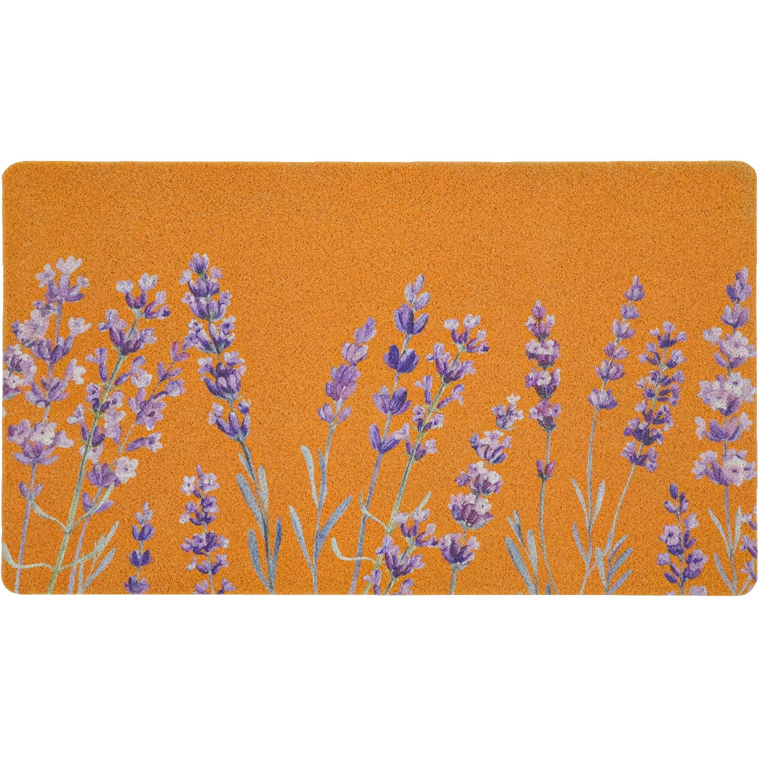 Faptoena Lavender Flower Coir Door Mat for Front Door, Spring Floral Outdoor Welcome Mats for Entrance,Garden,RV,Patio,Home Porch Decor Doormat 30x17