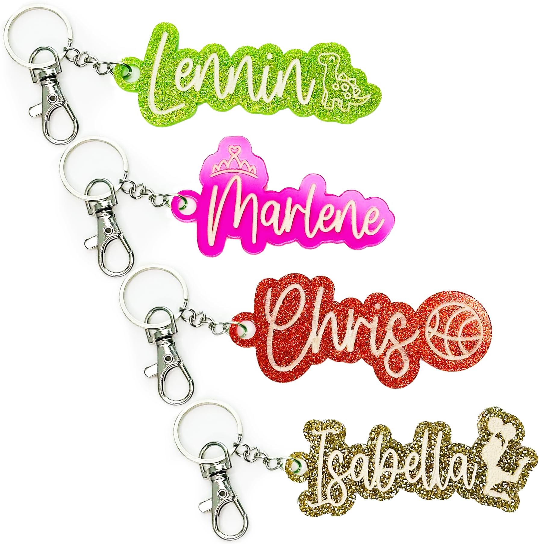 Personalized Name Keychains For Kids | BULK OPTION | Personalized Key Rings With Name| Backpack Name Tags For Kids Personalized for Lunch Box Beach Bag Luggage Sports Bag Gift Back to School |Key Ring