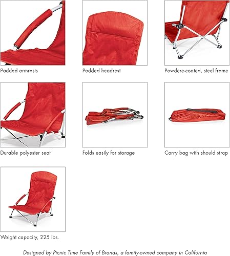 Miniatura 7 de NFL Tranquility - Silla de playa con bolsa de transporte, silla de playa baja para adultos, silla de césped baja