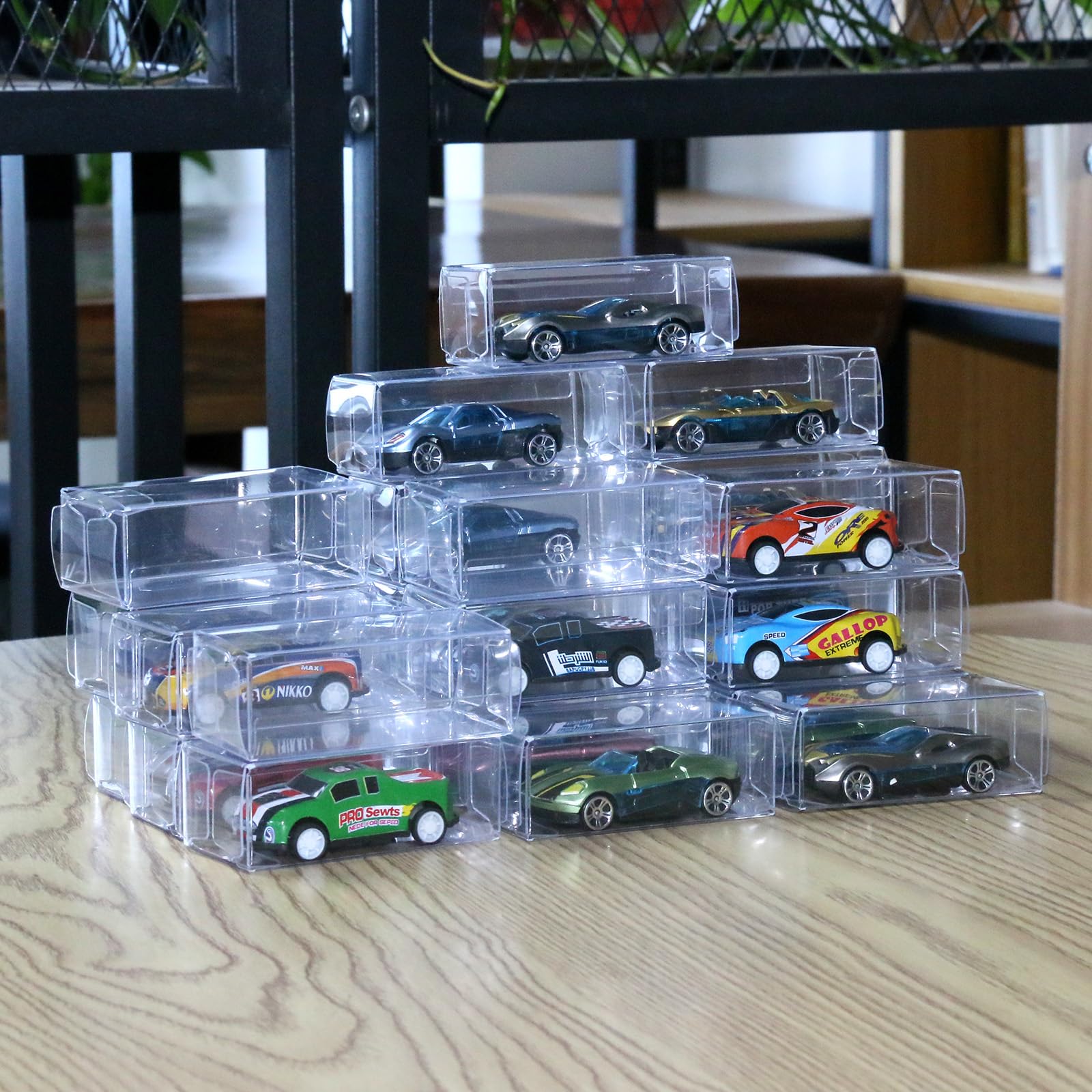 Vitrina Transparente de 100 Piezas, Caja de exhibición de encimera, Soporte Organizador de Cubos, protección a Prueba de Polvo, Vitrina para Figuras de acción, Juguetes, coleccionables, Modelo de