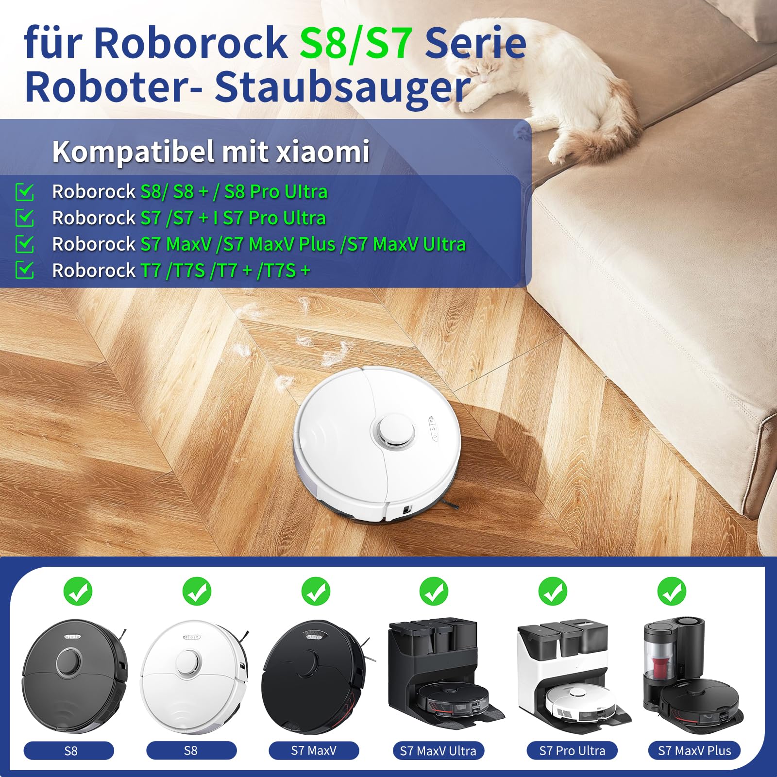 Kit de remplacement PHONILLICO Roborock S7/S7 Plus/S7 Pro Ultra/S7 MaxV