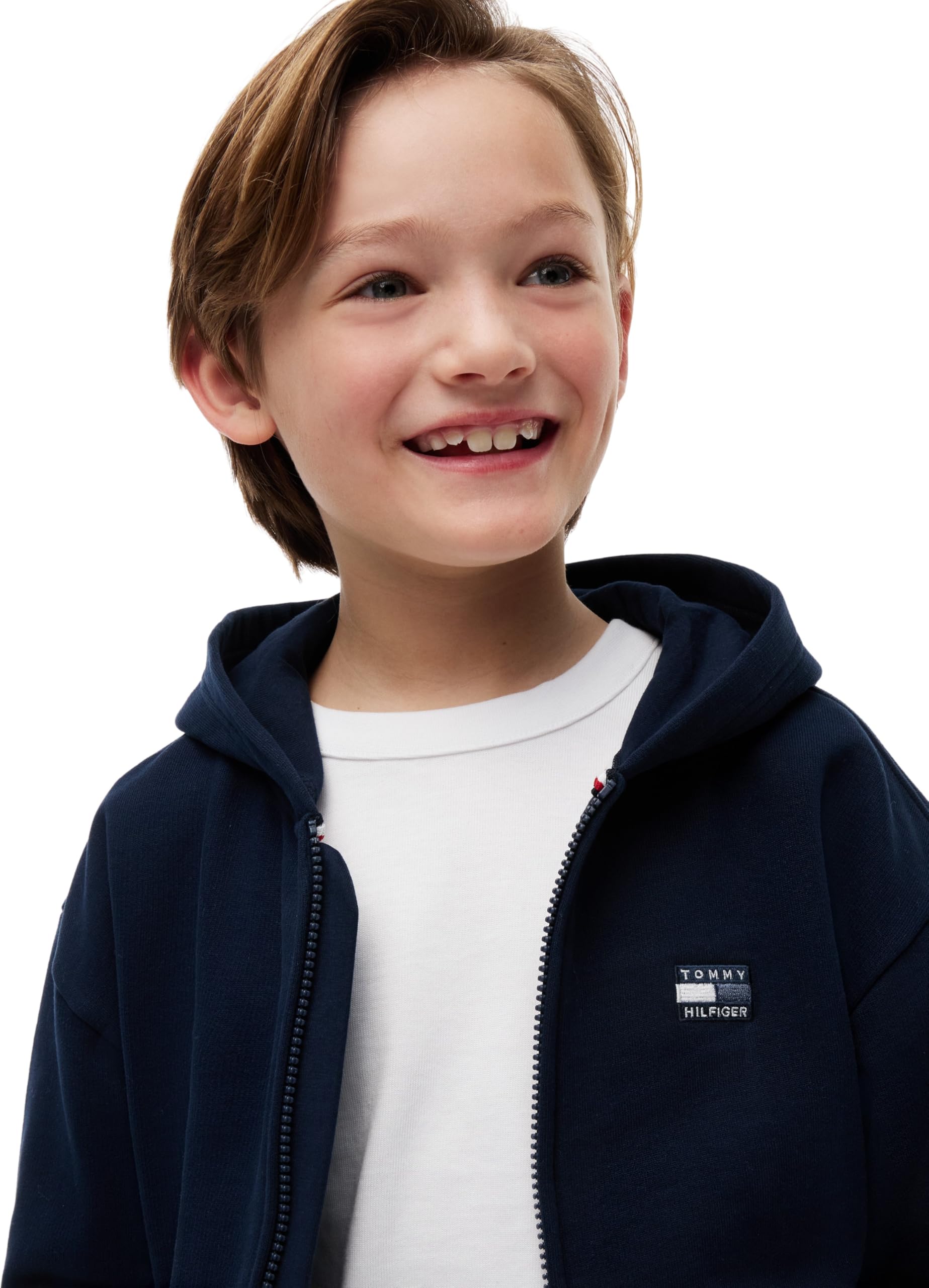 Tommy Hilfiger Tonal Flag Zip Through Hoodie Kb0kb10553 Altre Felpe Bambini e Ragazzi