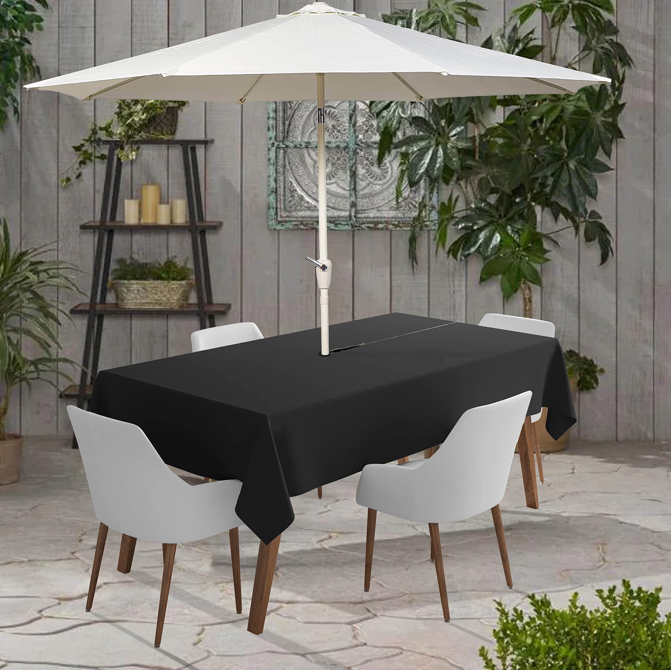 Vargottam Indoor/Outdoor Tablecloth 58" x 58" Inch Square Tablecloth with Umbrella Hole & Zipper - Image 2