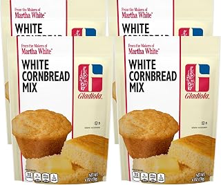 Martha White Gladiola White Cornbread Mix 6oz Pack of 4 - Southern-Style, Easy Bake for Tender Cornbread & Muffins