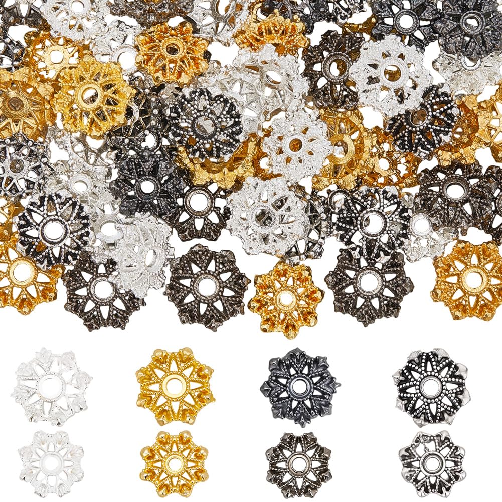 Perles d'espacement en métal pour création de boucles d'oreilles fleur