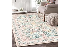 Wonnitar Machine Washable 5x7 Rug: A Vibrant and Cozy Base for Your Girl's Nursery