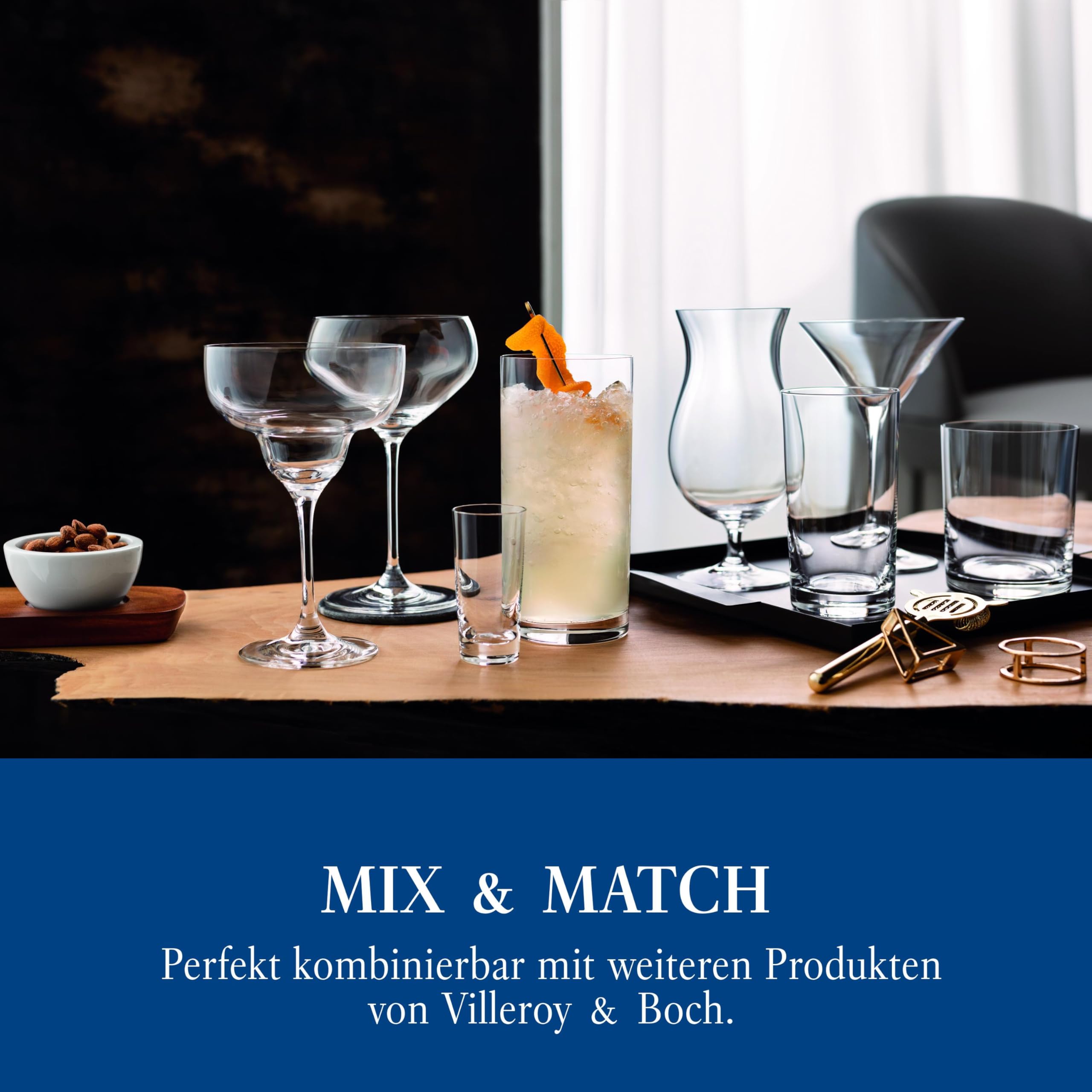 Villeroy & Boch -Purismo Bar, szklane słomki do picia małe, zestaw 4-częściowy, 15 cm, szkło kryształowe, 11-3786-7911, przezroczyste