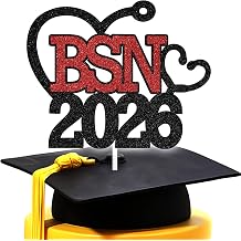 Tivurcia BSN 2026 Cake Topper - Class of 2026 Nurse Graduation Cake Decor, Congratulations College Bachelor of Science in Nursing Graduate Party Decorations Supplies