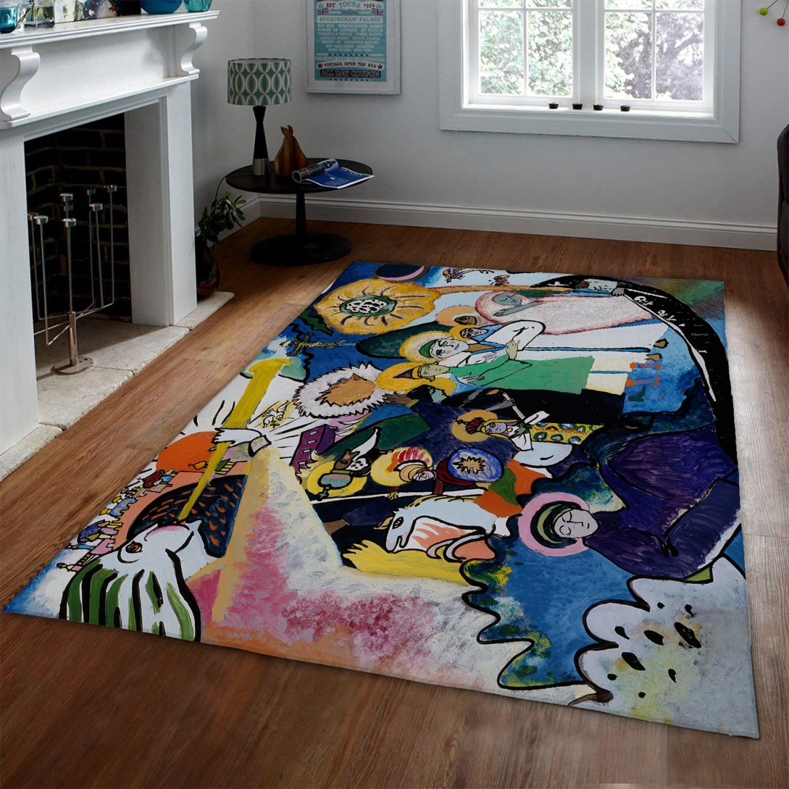 Tapis imprimé Toussaint 1911 Kandinsky lavable pour chambre 100x150cm