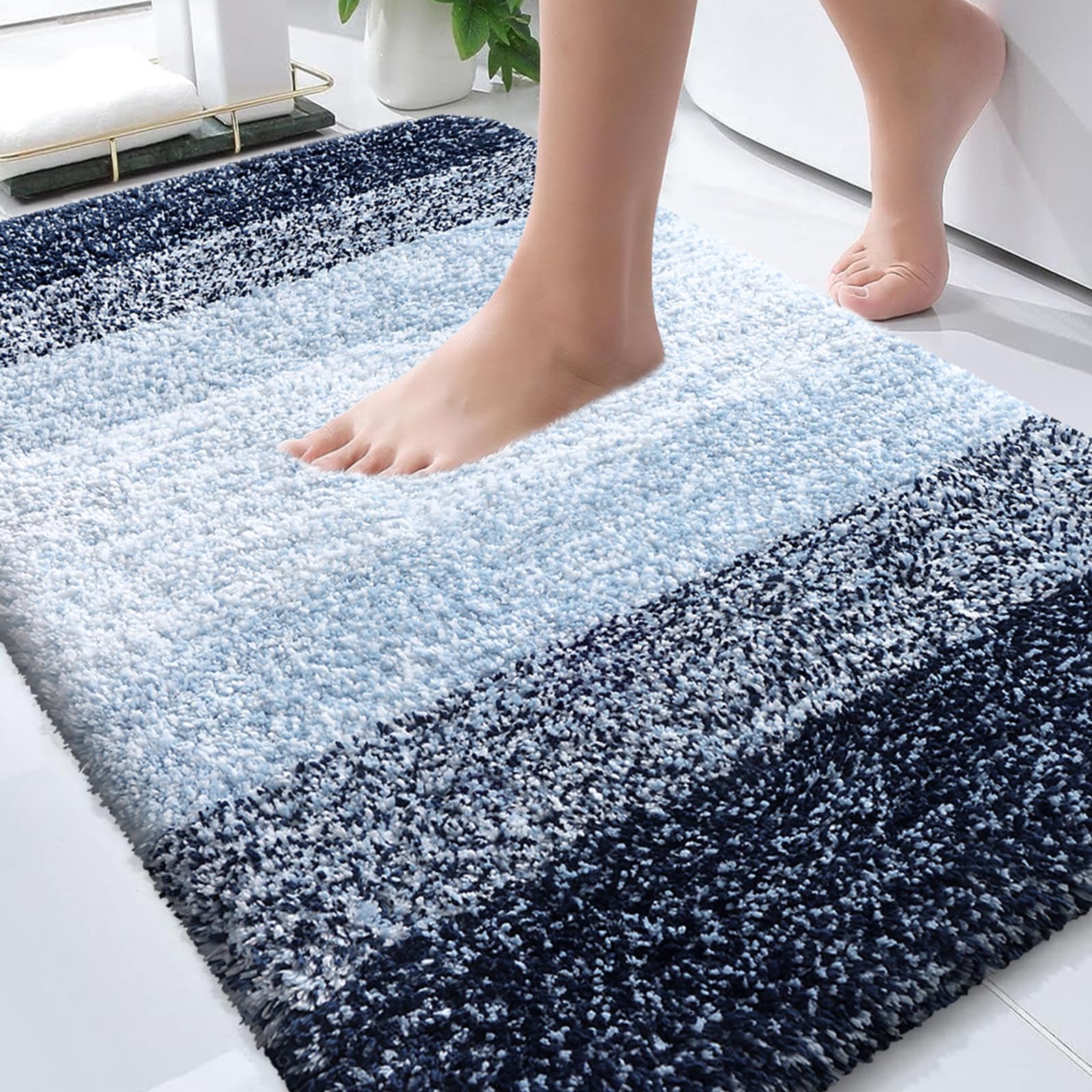 OLANLY Bathroom Rugs Mat 30x20, Extra Soft Absorbent Microfiber Bath Rugs, Rubber Backing, Quick Dry, Machine Washable Bath Mats for Bathroom Floor,