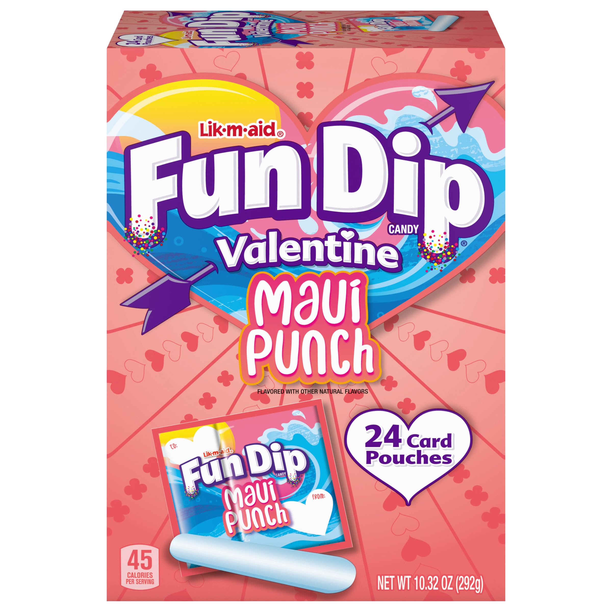 Fun Dip Valentine's Maui Punch 24 Count, 10.32 Ounce Pouches in Box