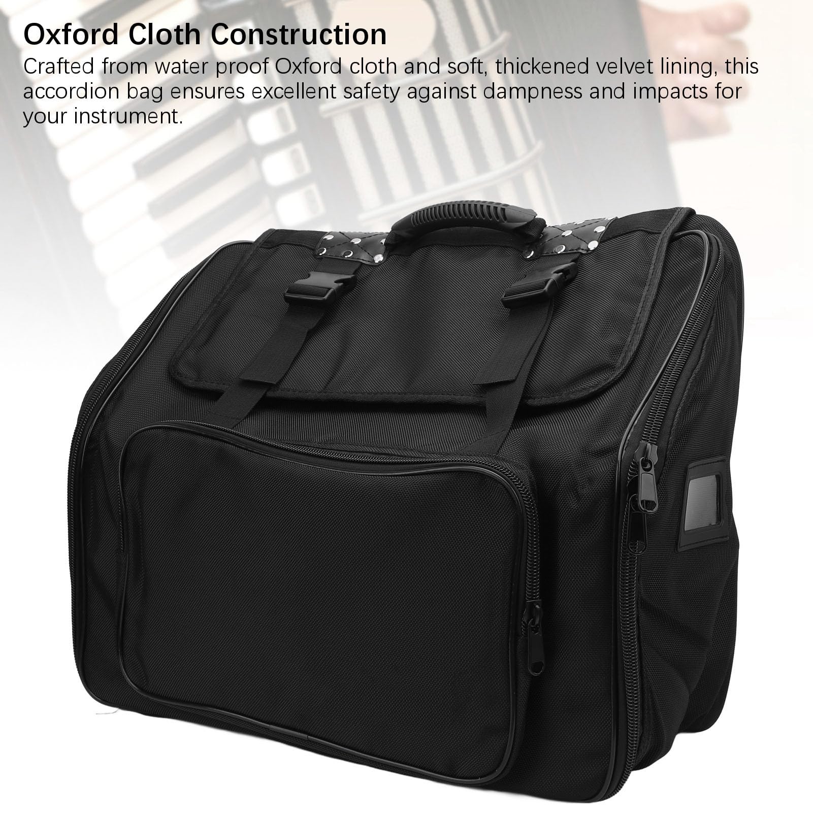 Torba na Akordeon 41 Key 120 Bass Akordeon Futerał do Przenoszenia Wodoodporny materiał Oxford z Przestronnymi Kieszeniami do Bezpiecznego Przechowywania Instrumentów
