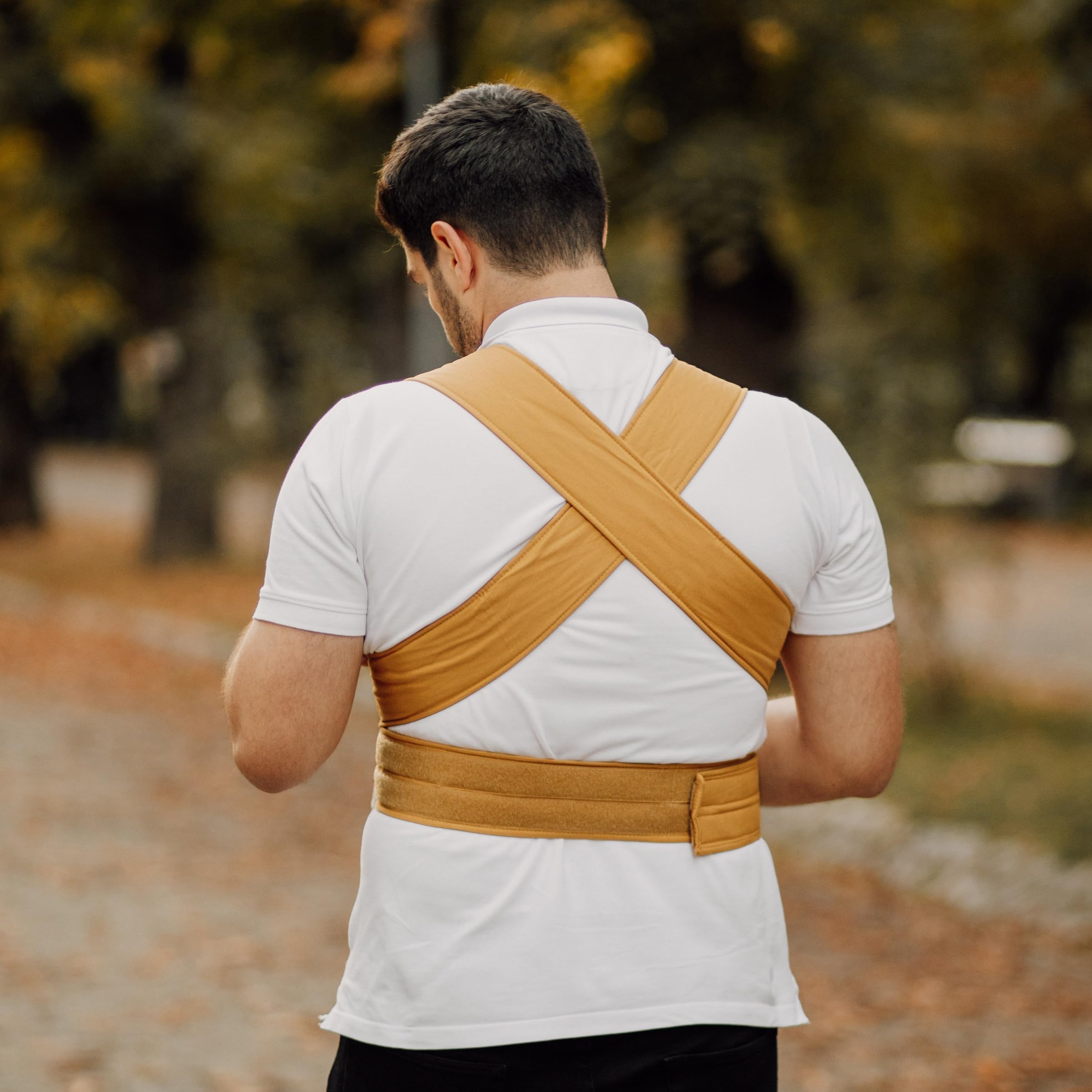 marsupi Mochila Portabebés - Para Bebés desde Recién Nacidos y Niños Hasta los 15 kg - Ligera y Compacta, Con Sistema de Sujeción Fácil y Resistente - Algodón Orgánico - Caramelo XL