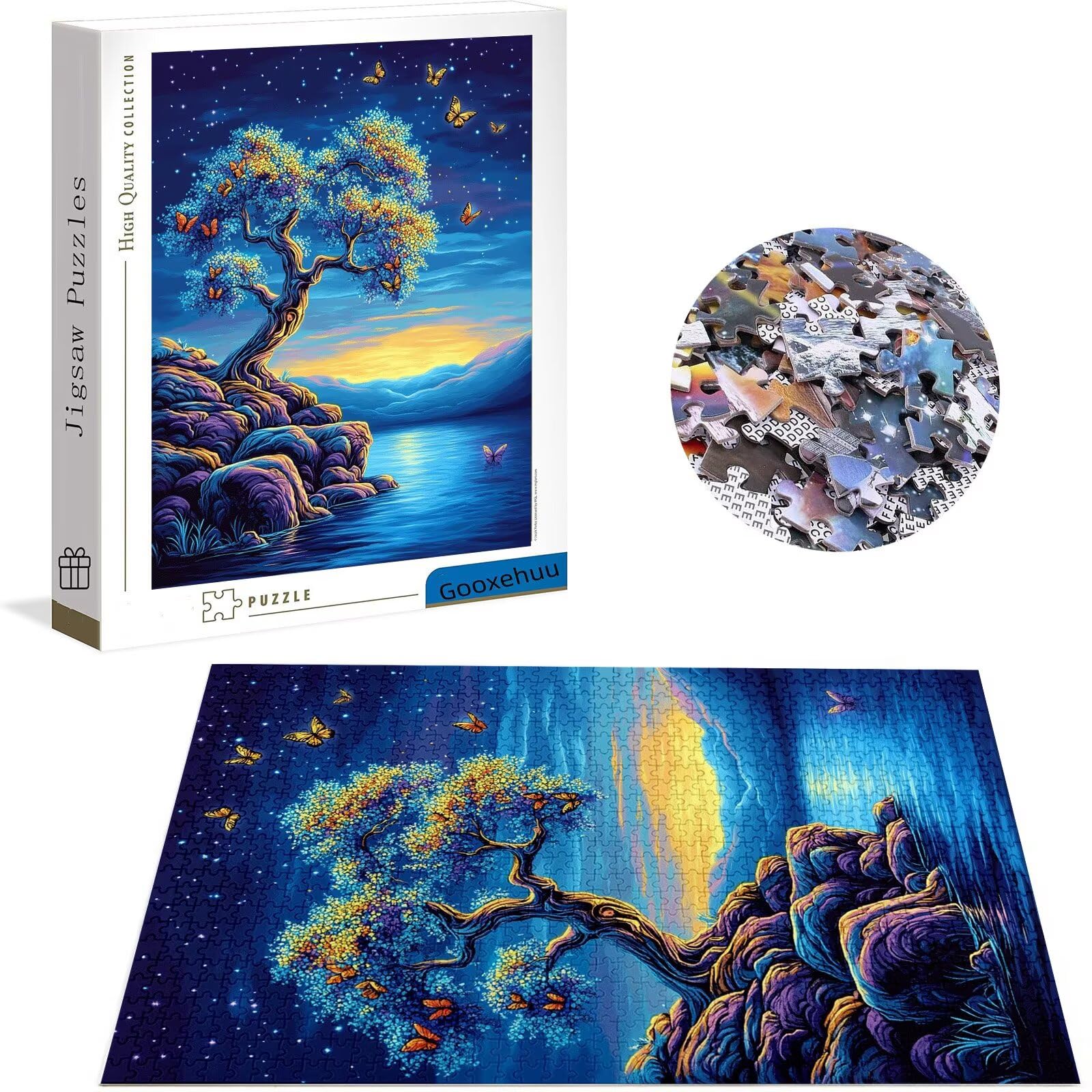 Puzzle 3000 elementów dla dorosłych 3000 sztuk, gwiaździste niebo, gry edukacyjne, drewniane puzzle, drzewo, puzzle, prezenty dla nastoletnich chłopców w wieku 14-16 lat, 122 x 81 cm g-978
