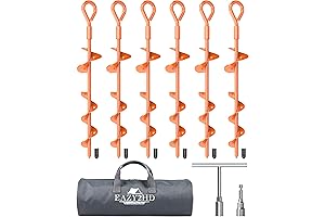15 Inch Screw Stakes, Upgraded Ground Anchors for Tents, Trampolines and Swing Sets