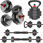AmStaff Fitness Adjustable Dumbbells 3-in-1 Set, 42/50/70/90lb : Kettlebell, Barbell, 12-Level Weight Adjustment, Multi-Use Home Gym Gear for Men & Women
