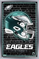 Vista 11 de Trends International NFL Philadelphia Eagles - Póster de pared con casco neón 23, 34 pulgadas de largo x 22.4 pulgadas, versión enmarcada de madera
