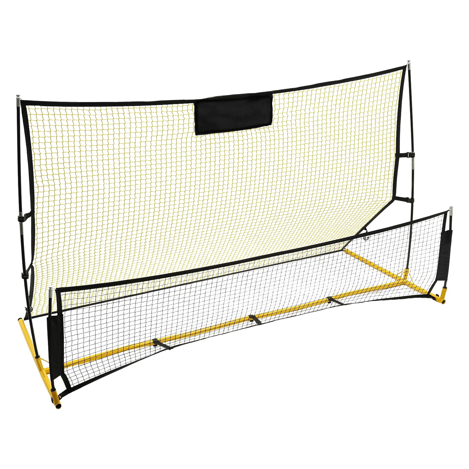 ÜBungen Ballsportart Faltbar FußBall Rebounder ZielschießEn Trainingsnetz Verbessertes Tragbares FußBalltrainer Netz Rebound Doppelte Netze Prellwand Eisenrohr Jugendliche Verstellbar FußBalltor 2In1