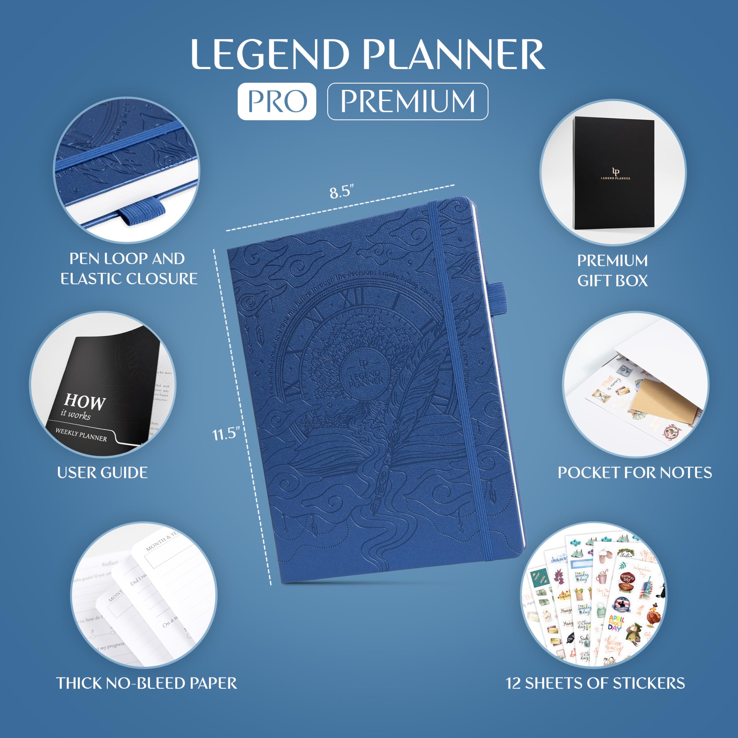 Legend Planner PRO Premium, Large Undated Weekly, Monthly & Budget Planner with Habit Tracker - Image 2
