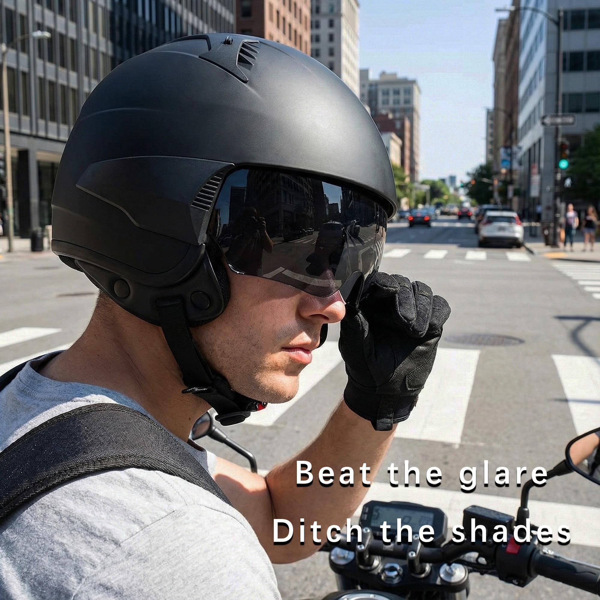 beats motorcycle helmet Westt Open Face Helmets, with Built-in Sun Visor - DOT Approved it meets DOT and Shimano Ocea Blue Rose first:fathers-day:matte-black Lure Colour:PEARL/RED TAIL