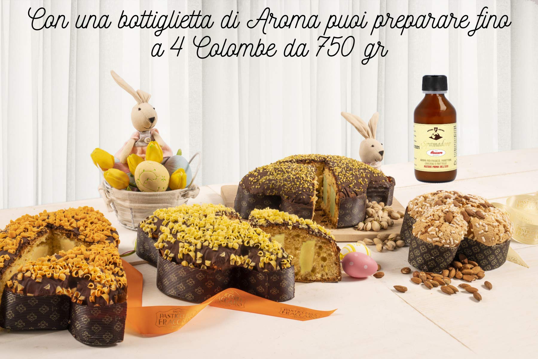 Kit Stampo per Colomba (5x750gr) + Aroma per Colombe Fraccaro (1x100 ml) + Sacchetto (5pz) - Realizza le tue Colombe Preferite direttamente in casa tua (Kit x Stampi + Aromi + Sacchetti)