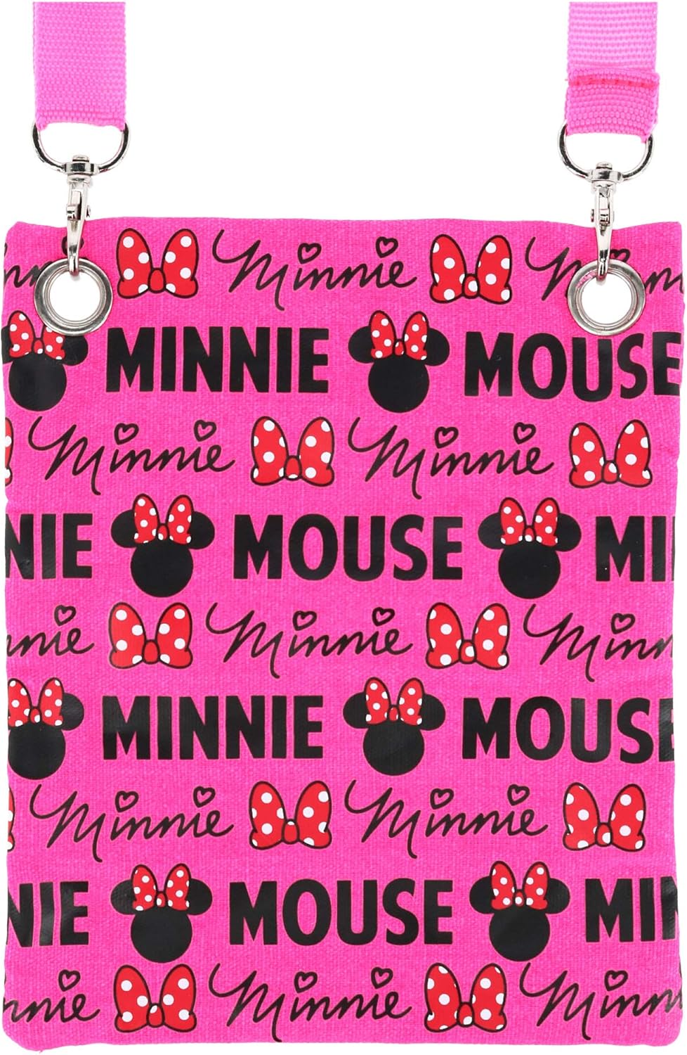 Disney's Minnie Mouse"Glam" Cross-Body Passport Purse Shoulder Bag, Neon Pink - Image 5
