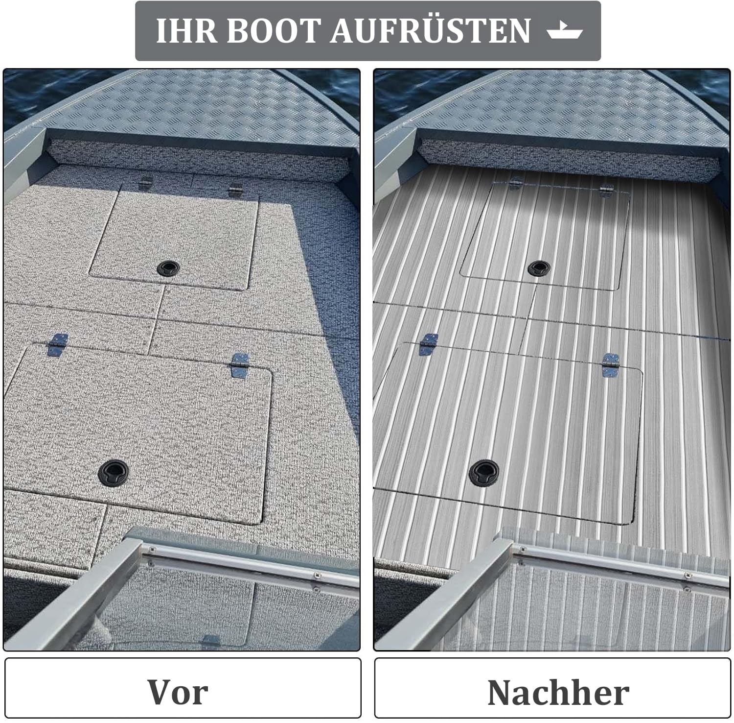 HXBYX Revêtement de sol en mousse EVA avec support autocollant 3M pour bricolage, bateau, feuille de marine, en faux teck, antidérapant, pour kayak, yacht, piscine, camping-car, 240 x 112 cm, 240 x 79